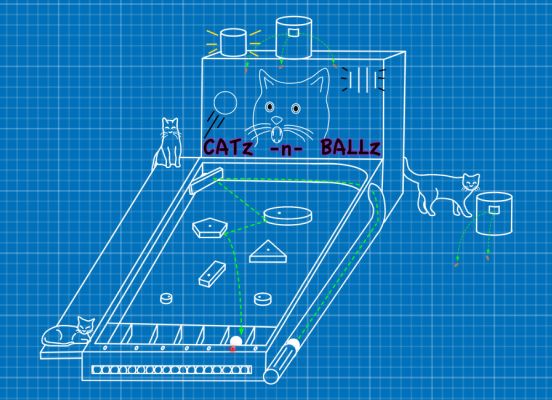 interactive cat pinball livestream system