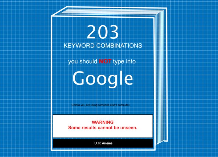 203 keyword combinations not to type into Google book concept