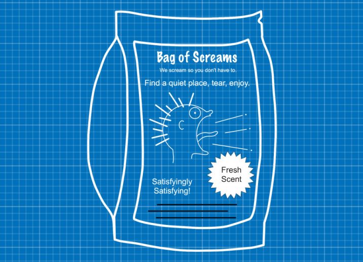 bag of screams person screaming label