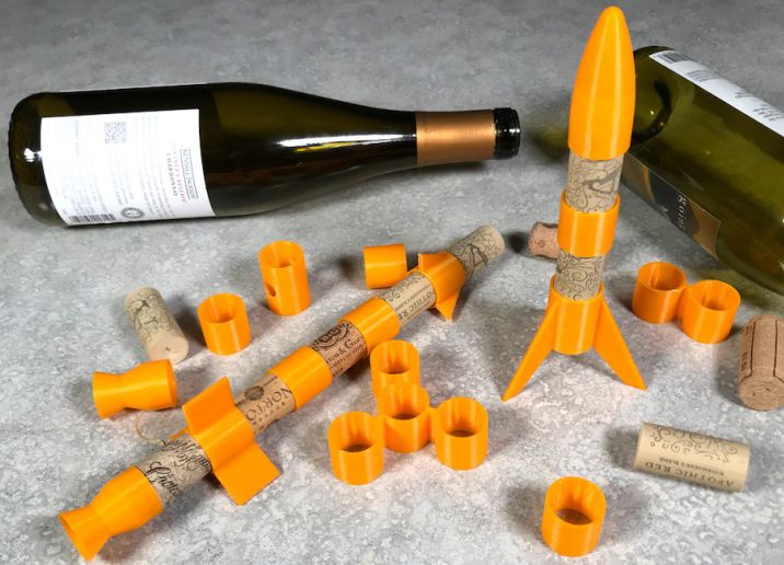 Rocket build kit with wine corks
